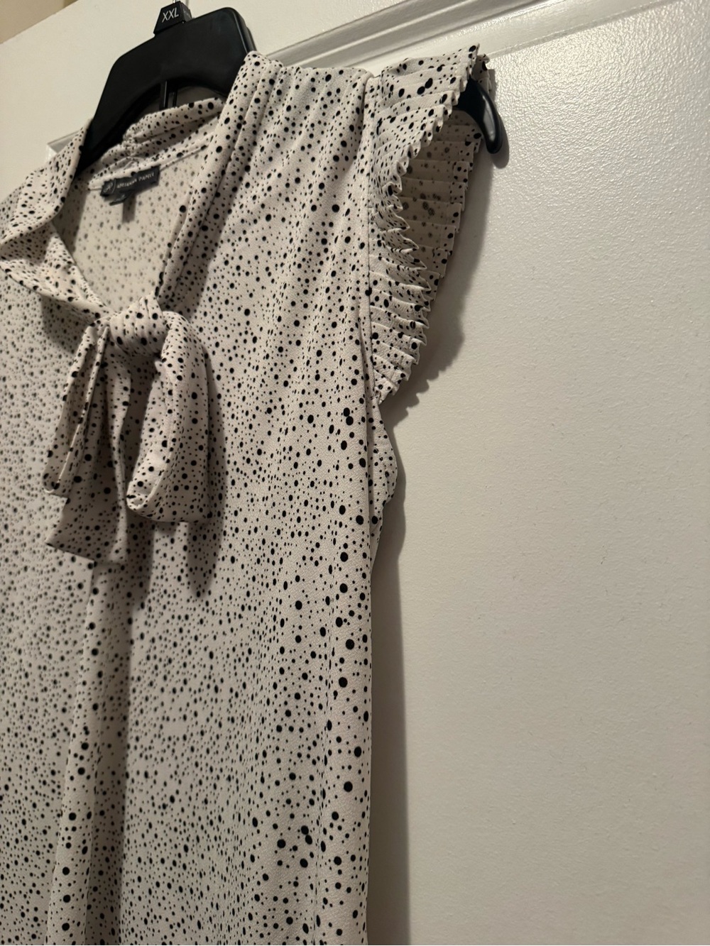 Adrianna Papell Cream Blouse with Black Speckle Print